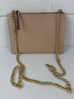 Alberta Di Canio Beige Leather Chain Strap Bag